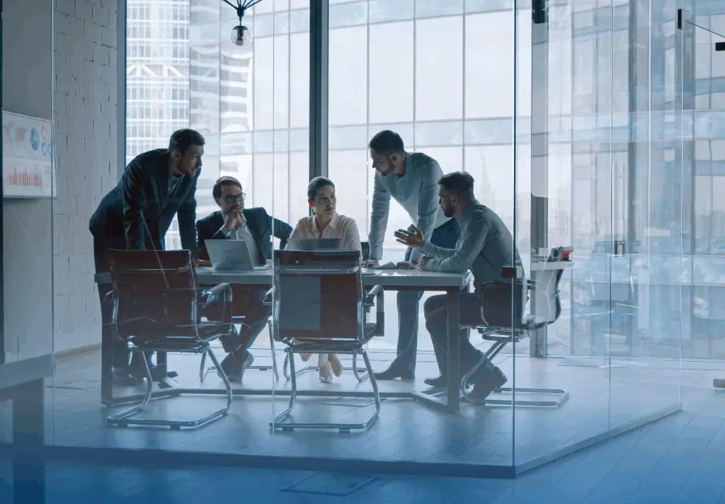 Business Meeting in a Corporate Office